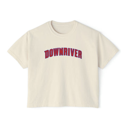Downriver 04 Basketball Women Crop Top Boxy T Shirt | Downriver Clothing Apparel | Detroit Michigan | Downriver World