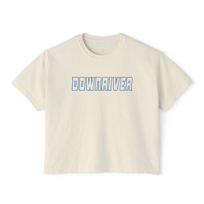 Downriver 17 Football Women Boxy Crop Top T Shirt | Downriver Clothing Apparel | Detroit Michigan | Downriver World