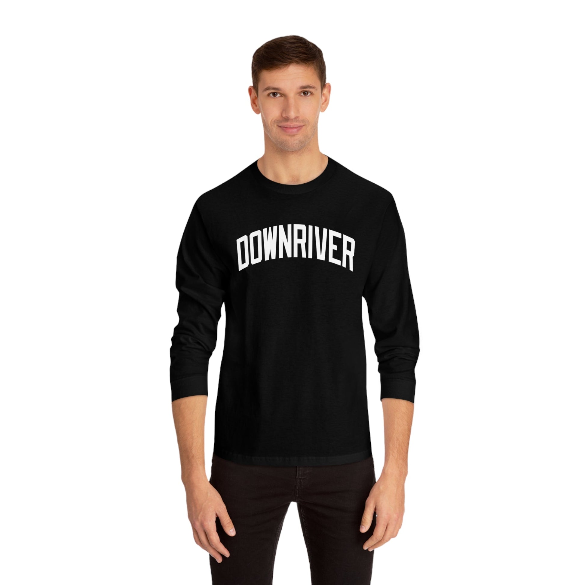 Downriver 83 Hockey Heavyweight Long Sleeve T Shirt | Downriver Clothing Apparel | Detroit Michigan | Downriver World