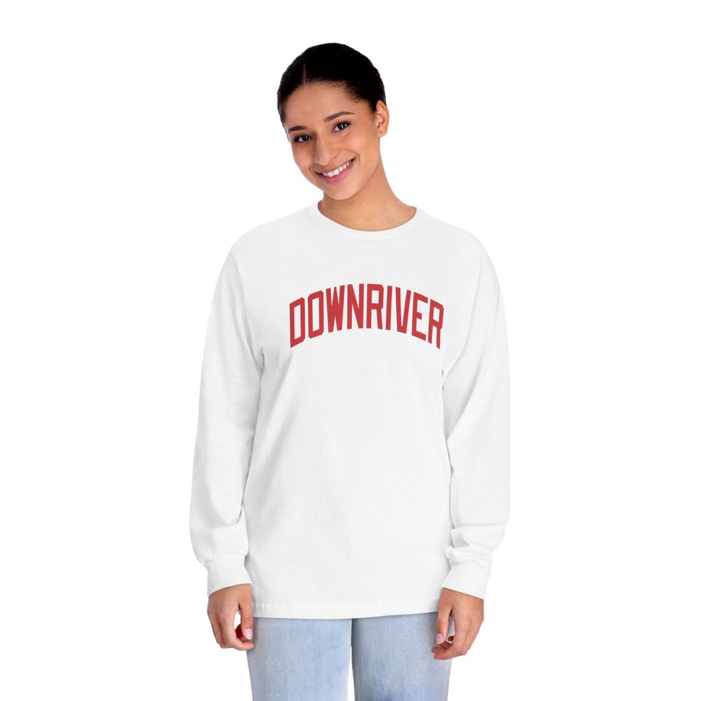 Downriver 83 Hockey Heavyweight Long Sleeve T Shirt | Downriver Clothing Apparel | Detroit Michigan | Downriver World